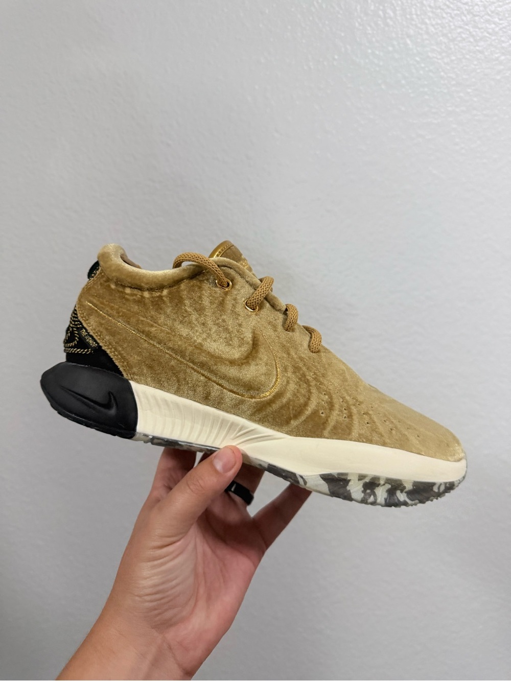 Nike LeBron gold suede